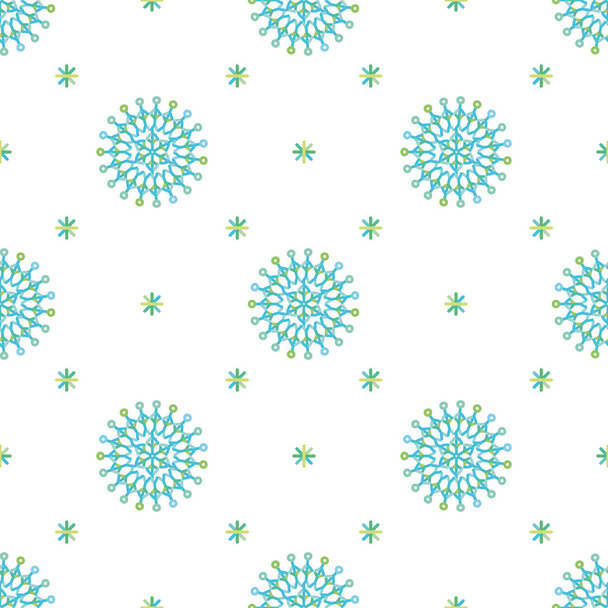 vector seamless abstract pattern colored snowflakes - Vetor, Imagem