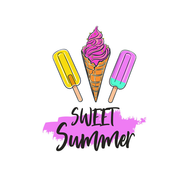 Sweet Summer. Vector Inspirational Summer - Vettoriali, immagini