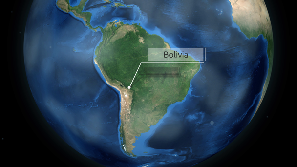 Zoomer à travers l'espace vers un pays du monde en Amérique du Sud animation - Bolivie - Image reproduite avec l'aimable autorisation de la NASA
 - Séquence, vidéo