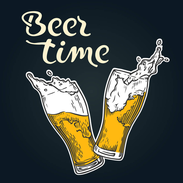 beer time emblem - Vecteur, image