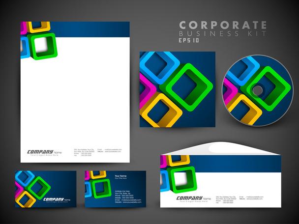 Professional corporate identity kit or business kit for your bus - Vektör, Görsel