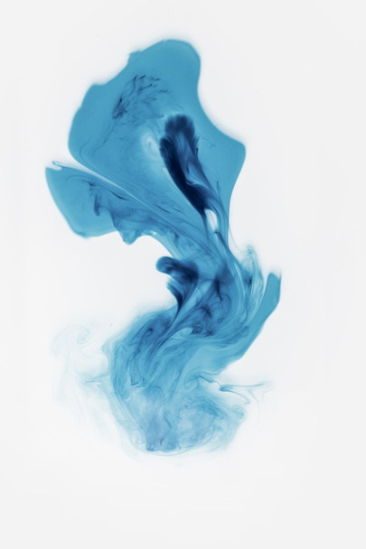 abstract blue paint splash, isolated on white - 写真・画像