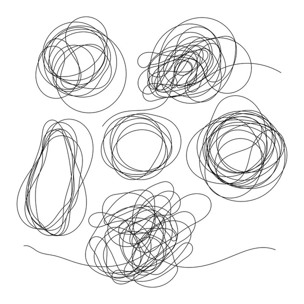 Set di oggetti scarabocchi disegnati a mano isolati su sfondo bianco
 - Vettoriali, immagini