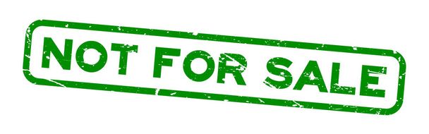 Grunge verde não para venda redação selo de borracha quadrada no fundo branco
 - Vetor, Imagem