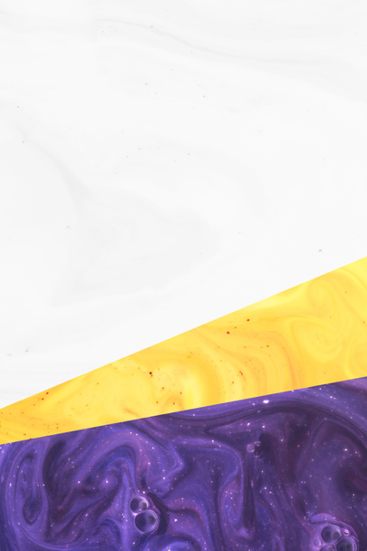 create design with abstract white, yellow and purple paint texture - Photo, Image