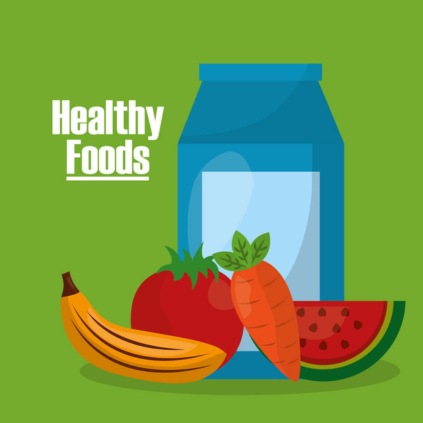 healthy foods lifestyle - Vector, Image