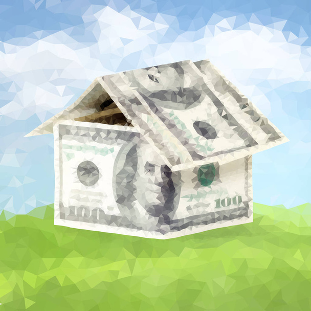 dolarové bankovky ve tvaru domu - Vektor, obrázek