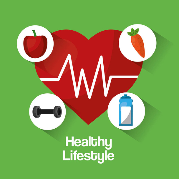 healthy lifestyle concept - Vector, Image