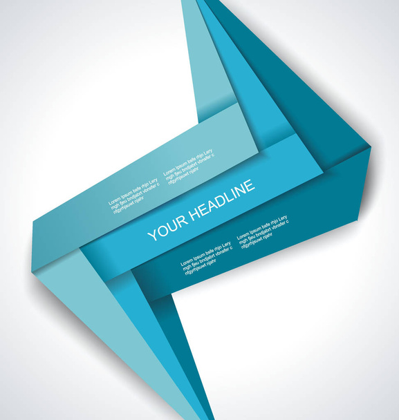 Blue paper folded ribbons collections design for business backgr - Wektor, obraz