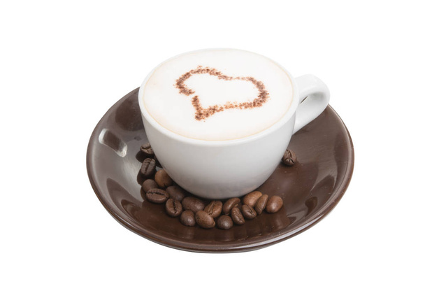 Cup met cappuccino geïsoleerd  - Foto, afbeelding