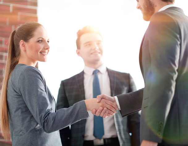 business concept .handshake financial partners. - Fotó, kép