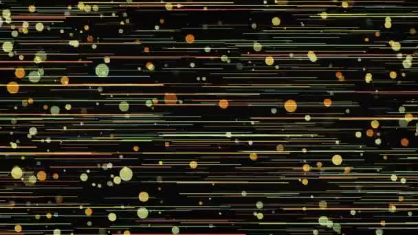 Abstract animated background saver transition with particles in the form of strips and circles on a dark background computer render - Footage, Video