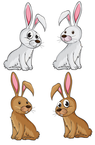 4 ウサギ - ベクター画像