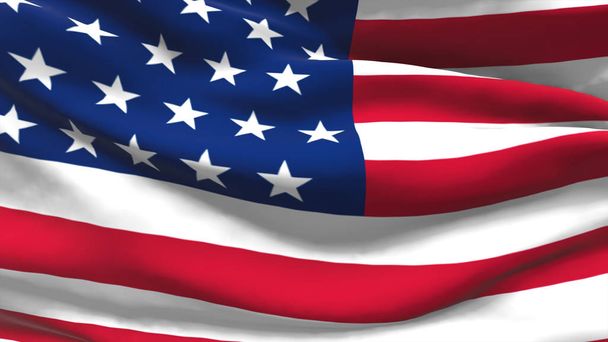 nahtlose 3D-Illustration der amerikanischen Flagge, die im Wind weht - Foto, Bild