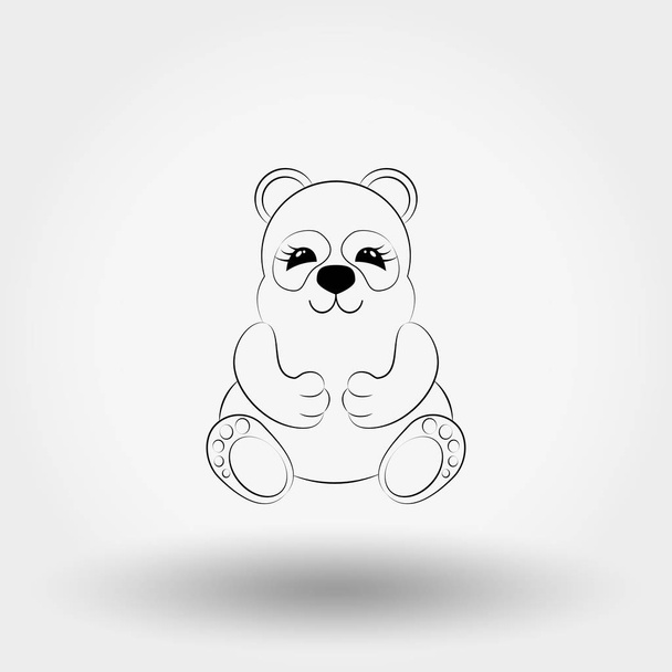 Panda baby. Icon. Vector. Art Line. - Vector, Image