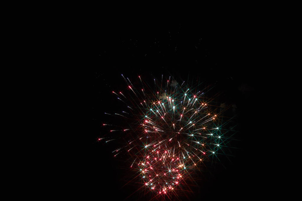 Festive fireworks in the dark sky - Photo, image