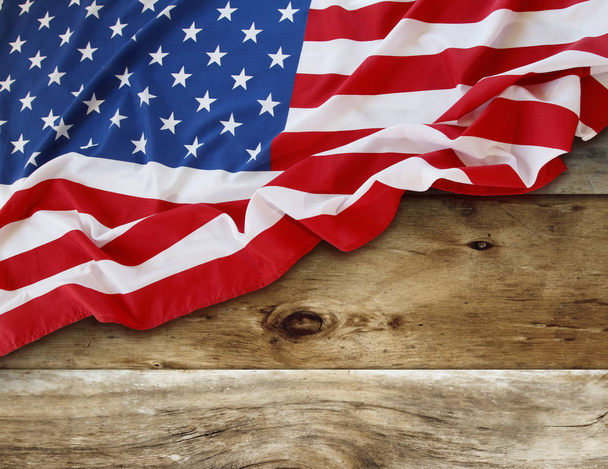 American flag on boards - Фото, зображення
