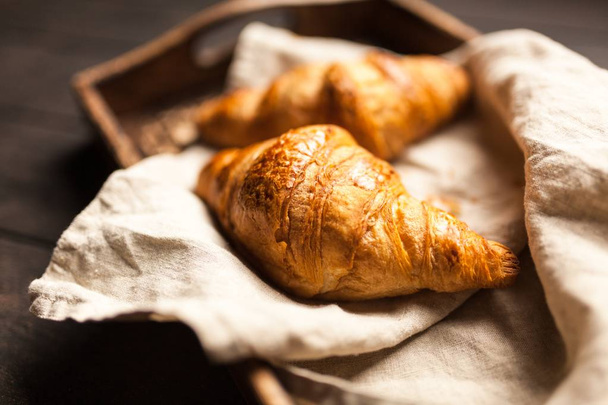 Máslo čerstvé croissanty - Fotografie, Obrázek