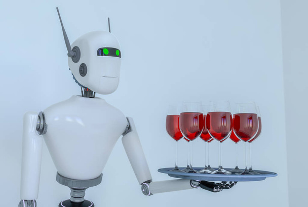 Bir hizmet robot hizmet şarap - Fotoğraf, Görsel