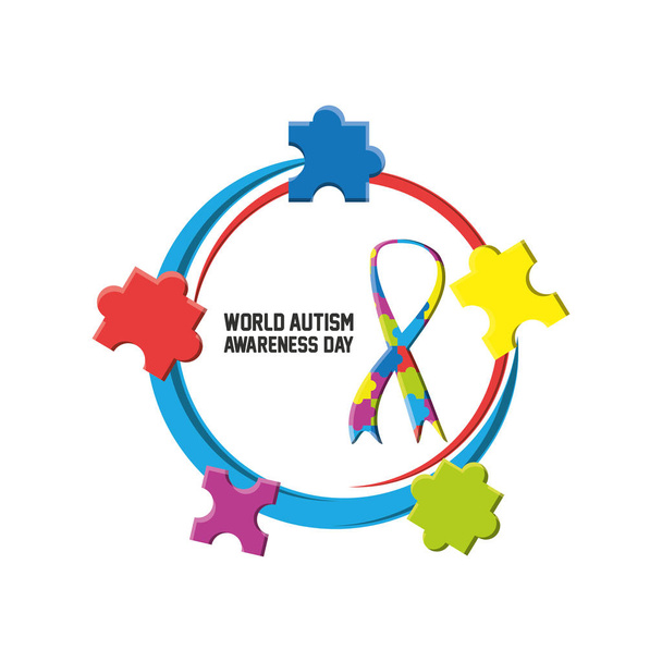 Światowy dzień świadomości autyzmu design - Wektor, obraz