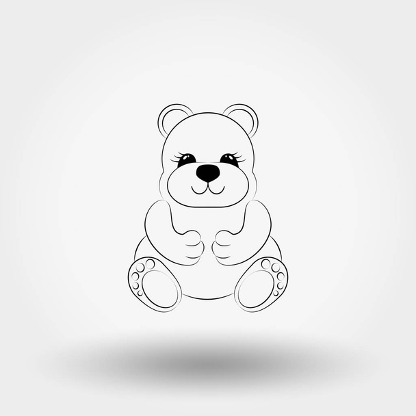Teddy bear baby. Icon. Vector. Art Line. - Vetor, Imagem