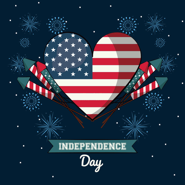 Verenigde Staten Onafhankelijkheid dagkaart - Vector, afbeelding