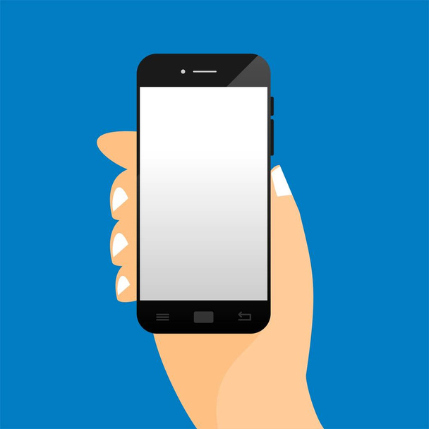 Smart phone holding vector illustration. - Vector, Image