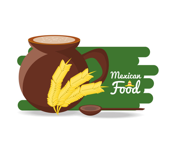 トウモロコシとメキシコの伝統的な料理  - ベクター画像