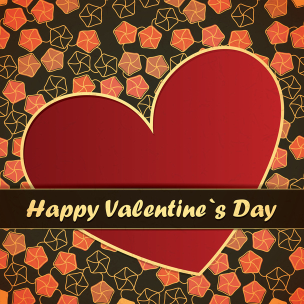 Valentines Day card with flowers and leafs background - Vektor, Bild