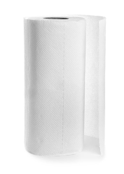 Roll of paper towels on white background - Фото, зображення