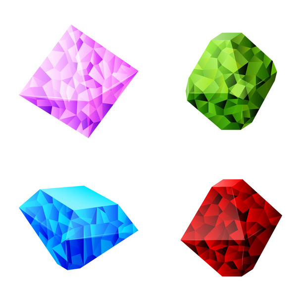 set of different diamonds - Wektor, obraz