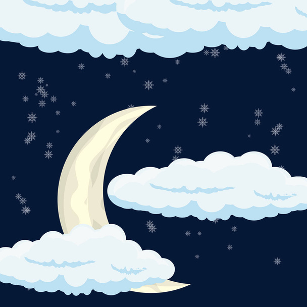 moon and clouds design  - Vector, Image