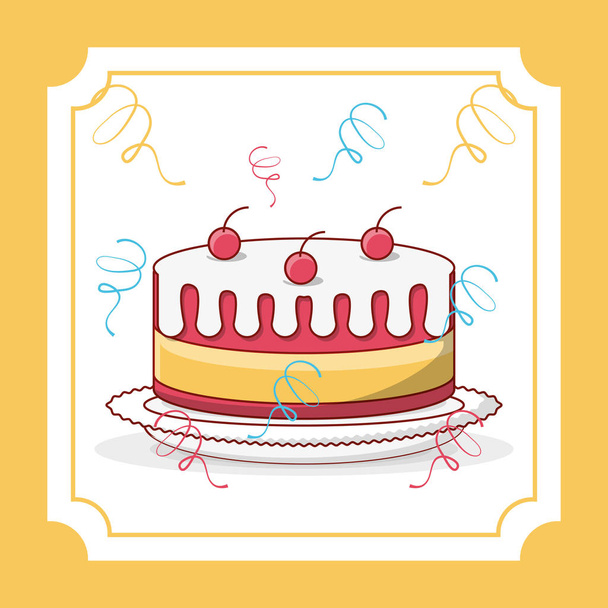 birthday cake icon - Vector, Image