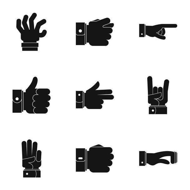 Conjunto de ícones de gestos, estilo simples
 - Vetor, Imagem
