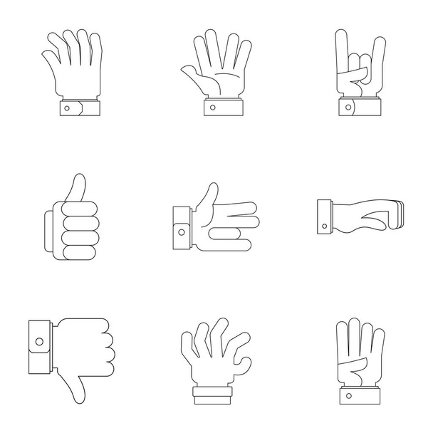 Conjunto de iconos de tablero de letreros, estilo de esquema
 - Vector, Imagen