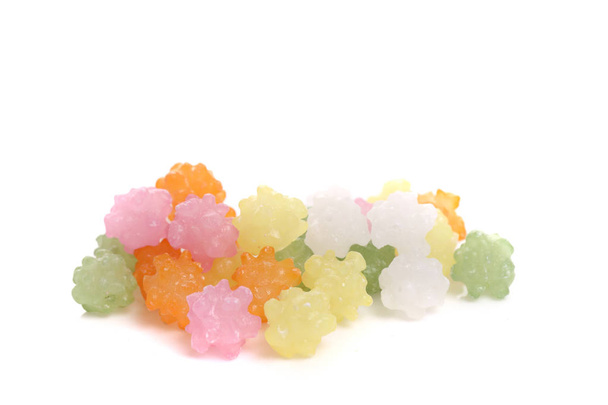 Doces de geleia coloridos açúcar doce isolado no fundo branco
  - Foto, Imagem