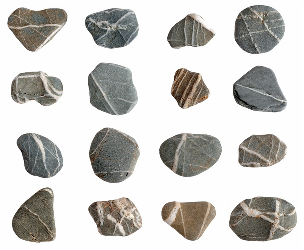 Beach pebbles collection isolated. - Photo, Image