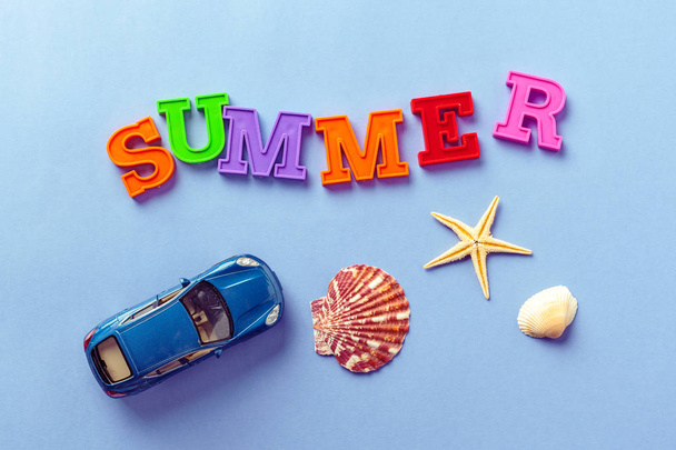 Summer background with colourful objects - Foto, Imagen