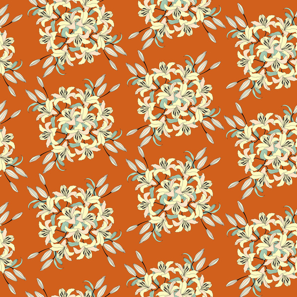 Printseamless pattern with lily - Vector, afbeelding
