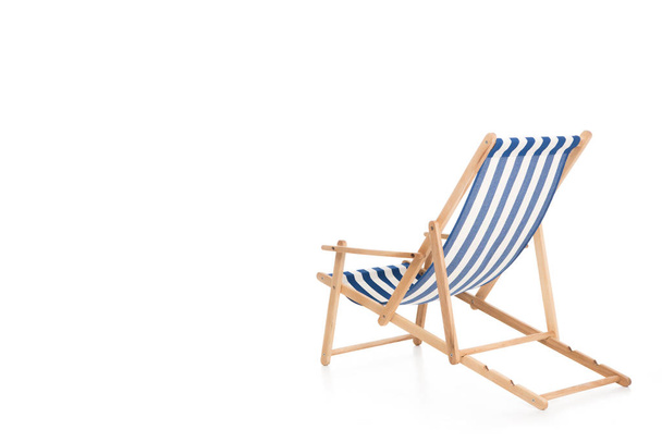 rear view of one beach chair, isolated on white - Photo, Image