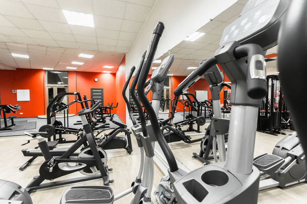 Gym interior with sport equipment - Foto, Imagen