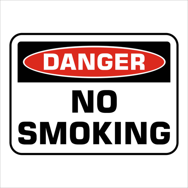 NO SMOKING prohobition forbidden sign or sticker vector illustration isolated on white background. Warning, danger, no smoking in this area. - Vector, Image