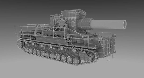 3D graphic ogromne 60cm niemiecki oblężenia moździerz Karl również o nazwie Thor - Zdjęcie, obraz