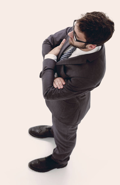 confident businessman. Top view and side view. - 写真・画像