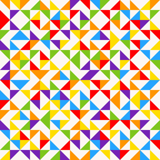 Regenboog mozaïek tegels, abstracte geometrische achtergrond, naadloze vector patroon. - Vector, afbeelding