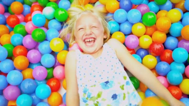 Caucasian Child Playing Ball Pool - Footage, Video
