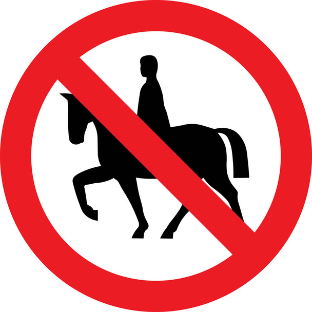 Pas de cavaliers sur la signalisation routière
 - Photo, image