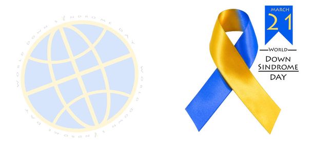 Παγκόσμια ημέρα για το σύνδρομο με μπλε κίτρινο ευαισθητοποίησης. - Φωτογραφία, εικόνα