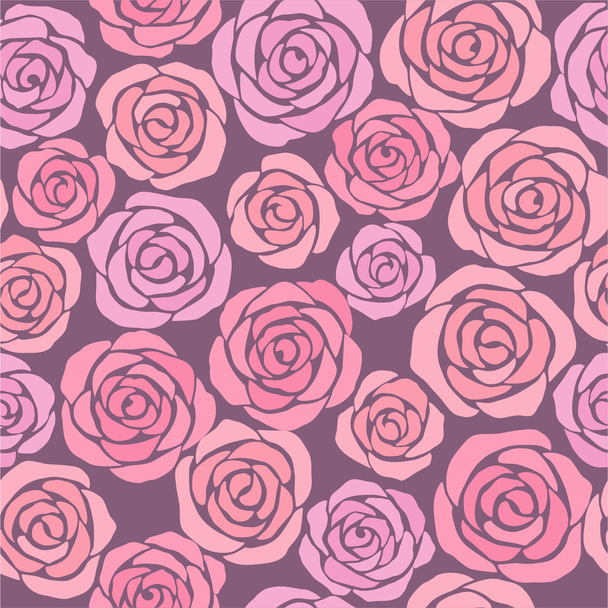 Seamless floral background with pink roses - Vektor, Bild