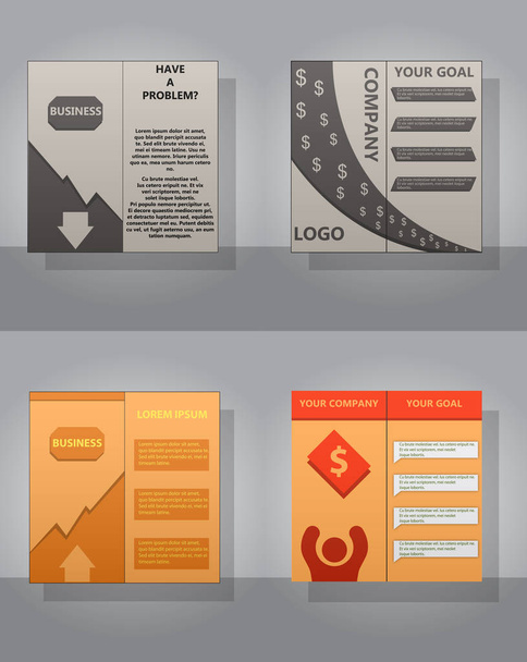 Set of brochures and abstract flyer design background. Brochure template. - Vector, Image